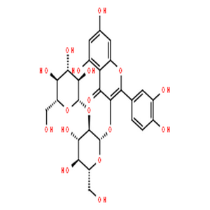 白麻苷,4H-1-Benzopyran-4-one,2-(3,4-dihydroxyphenyl)-3-[(2-O-b-D-glucopyranosyl-b-D-glucopyranosyl)oxy]-5,7-dihydroxy-