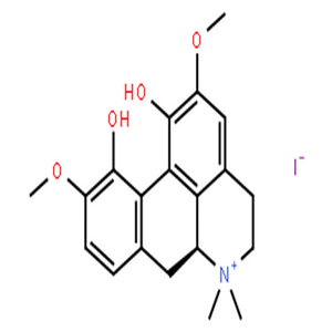 碘化木兰花碱,4H-Dibenzo[de,g]quinolinium,5,6,6a,7-tetrahydro-1,11-dihydroxy-2,10-dimethoxy-6,6-dimethyl-, iodide (1:1),(6aS)-