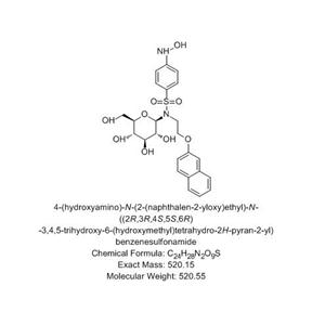 4-(hydroxyamino)-N-(2-(naphthalen-2-yloxy)ethyl)-N-  ((2R,3R,4S,5S,6R)-3,4,5-trihydroxy-6-(hydroxyme,4-(hydroxyamino)-N-(2-(naphthalen-2-yloxy)ethyl)-N-  ((2R,3R,4S,5S,6R)-3,4,5-trihydroxy-6-(hydroxymethyl)tetrahydro-2H-pyran-2-yl) benzenesulfonamide