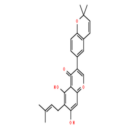 异鱼藤色烯异黄酮,4H-1-Benzopyran-4-one,3-(2,2-dimethyl-2H-1-benzopyran-6-yl)-5,7-dihydroxy-6-(3-methyl-2-buten-1-yl)-