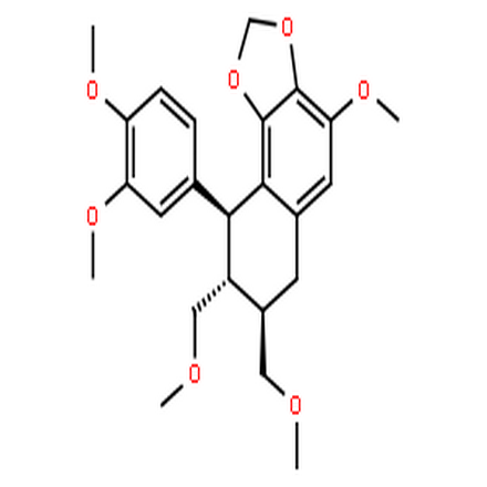 叶下珠次素,Naphtho[1,2-d]-1,3-dioxole,9-(3,4-dimethoxyphenyl)-6,7,8,9-tetrahydro-4-methoxy-7,8-bis(methoxymethyl)-,(7S,8S,9R)-