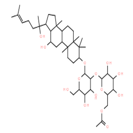 人参皂苷Rs3,(5alpha,8xi,9xi,12alpha,13xi,14beta)-12-hydroxy-17-[(2S)-2-hydroxy-6-methylhept-5-en-2-yl]-4,4,5,10,14-pentamethylgonan-3-yl 2-O-(6-O-acetyl-beta-D-glucopyranosyl)-beta-D-glucopyranoside