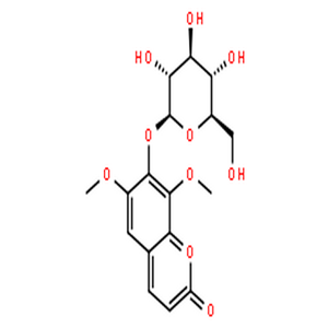 异嗪皮啶7-O-beta-D-葡萄糖苷,2H-1-Benzopyran-2-one,7-(a-Dglucopyranosyloxy)- 6,8-dimethoxy-