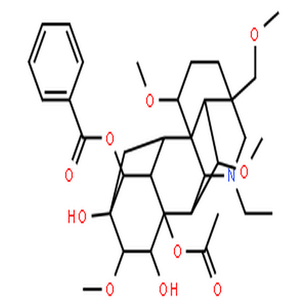脱氧乌头碱,Aconitane-8,13,14,15-tetrol,20-ethyl-1,6,16-trimethoxy-4-(methoxymethyl)-, 8-acetate 14-benzoate, (1a,6a,14a,15a,16b)-