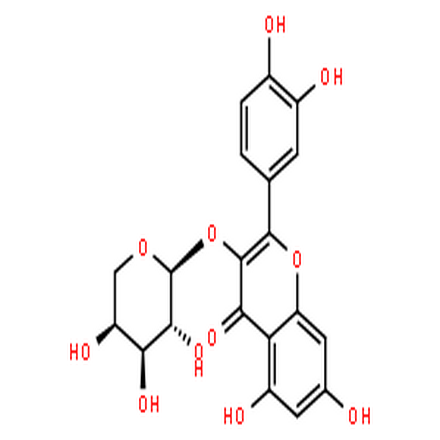 番石榴苷,4H-1-Benzopyran-4-one,3-(a-L-arabinopyranosyloxy)-2-(3,4-dihydroxyphenyl)-5,7-dihydroxy-