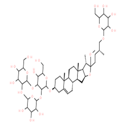 甲基原纖細薯蕷皂苷,b-D-Glucopyranoside, (3b,22a,25R)-26-(b-D-glucopyranosyloxy)-22-methoxyfurost-5-en-3-yl O-6-deoxy-a-L-mannopyranosyl-(1?2)-O-[b-D-glucopyranosyl-(1?3)]-