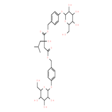 1,4-二[4-(葡萄糖氧)芐基]-2-異丁基蘋果酸酯,b-D-Glucopyranoside,[(2R)-2-hydroxy-2-(2-methylpropyl)-1,4-dioxo-1,4-butanediyl]bis(oxymethylene-4,1-phenylene)bis-