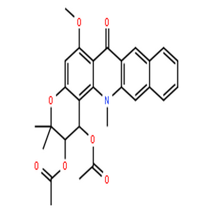 S23906-1,(±)-cis-1,2-Bis(acetoxy)-6-methoxy-3,3,14-trimethyl-2,3,7,14-tetrahydro-1H-benzo[b]pyrano[3,2-h]acridin-7-one