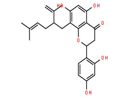 苦参酮,4H-1-Benzopyran-4-one,2-(2,4-dihydroxyphenyl)-2,3-dihydro-7-hydroxy-5-methoxy-8-[(2R)-5-methyl-2-(1-methylethenyl)-4-hexen-1-yl]-,(2S)-