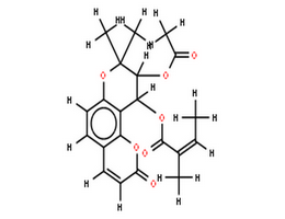 白花前胡香豆精III,(+)-(3'R,4'R)-3'-acetyl-4'-angeloylkhellactone