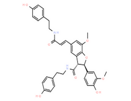 克罗酰胺,3-Benzofurancarboxamide, 2,3-dihydro-2-(4-hydroxy-3-methoxyphenyl)-N-(2-(4-hydroxyphenyl)ethyl)-5-((1E)-3-((2-(4-hydroxyphenyl)ethyl)amino)-3-oxo-1-propenyl)-7-methoxy-, (2R,3R)-rel-