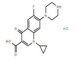 鹽酸環(huán)丙沙星,1-Cyclopropyl-6-fluoro-4-oxo-7-(piperazin-1-yl)-1,4-dihydroquinoline-3-carboxylic acid hydrochloride