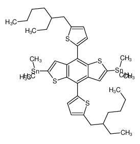 2,6-二(三甲基锡)-4,8-二(5-(2-乙基己基)噻吩-2-基)-苯并二噻吩,2,6-Bis(triMethyltin)-4,8-bis(5-(2-ethylhexyl)thiophen-2-yl)benzo [1,2-b:4,5-b']dithiophene