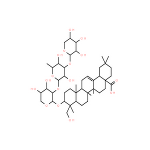 次皂甙元CP6,Olean-12-en-28-oicacid, 23-hydroxy-3-[(O-b-D-ribopyranosyl-(1?3)-O-6-deoxy-a-L-mannopyranosyl-(1?2)-a-L-arabinopyranosyl)oxy]-, (3b,4a)-