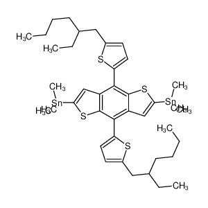 2,6-二(三甲基锡)-4,8-二(5-(2-乙基己基)噻吩-2-基)-苯并二噻吩,2,6-Bis(triMethyltin)-4,8-bis(5-(2-ethylhexyl)thiophen-2-yl)benzo [1,2-b:4,5-b