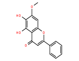 黄芩素-7-甲醚,4H-1-Benzopyran-4-one,5,6-dihydroxy-7-methoxy-2-phenyl-