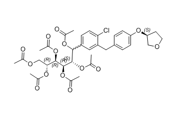 恩格列净杂质36,(2S,3R,4R,5R)-1-(4-chloro-3-(4-(((S)-tetrahydrofuran-3-yl)oxy)benzyl)phenyl)hexane-1,2,3,4,5,6-hexayl hexaacetate