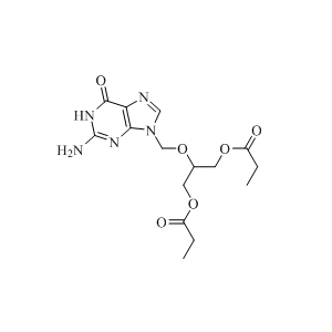 更昔洛韦杂质08,2-((2-amino-6-oxo-1,6-dihydro-9H-purin-9-yl)methoxy)propane-1,3- diyl dipropionate