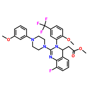 (8-氟-3-(2-甲氧基-5-(三氟甲基)苯基)-2-(4-(3-甲氧基苯基)哌嗪-1-基)-3,4-二氢喹唑啉-4-基)醋酸盐