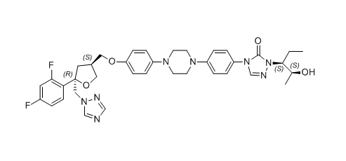 泊沙康唑杂质04,4-(4-(4-(4-(((3S,5S)-5-((1H-1,2,4-triazol-1-yl)methyl)-5-(2,4-difluoro phenyl)tetrahydrofuran-3-yl)methoxy)phenyl)piperazin-1-yl)phenyl)-1-((2S,3R)-2-hydroxypentan-3-yl)-1H-1,2,4-triazol-5(4H)-one