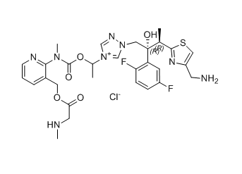 艾沙康唑鎓雜質(zhì)05,1-((2R,3R)-3-(4-(aminomethyl)thiazol-2-yl)-2-(2,5-difluorophenyl)-2-hydroxybutyl)-4-(1-((methyl(3-((2-(methylamino)acetoxy)methyl)pyridin-2-yl)carbamoyl)oxy)ethyl)-1H-1,2,4-triazol-4-ium chloride