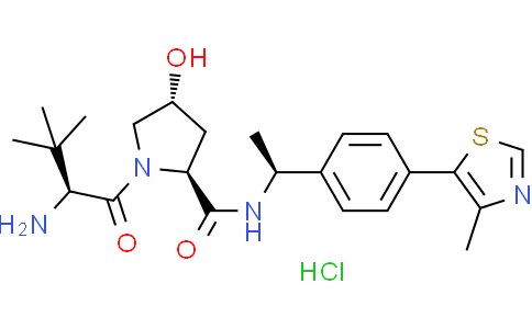 (2S,4R)-1-[(2S)-2-氨基-3,3-二甲基丁酰]-4-羟基-N-[(1S)-1-[4-(4-甲基-1,3-噻唑-5-基)苯基]乙基]吡咯烷-2-甲酰胺盐酸,(2S,4R)-1-((S)-2-amino-3,3-dimethylbutanoyl)-4-hydroxy-N-((S)-1-(4-(4-methylthiazol-5-yl)phenyl)ethyl)pyrrolidine-2-carboxamide hydrochloride