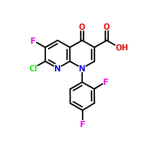 二氟苯基萘啶羧酸,1-(2,4-DIFLUOROPHENYL)-6-1LUORO-7-CHLONDE-4-OXO-1,4-DIHYDRO-1,8-NAPTHYRIDINE-3-CARBOXYLIC ACID[TOSUFLOXACIN PHARMACEUTICAL INTERMEDIATE]