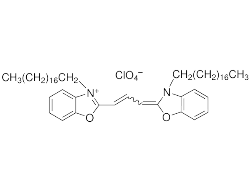 綠色細胞膜熒光探針DIO, 3,3′-雙十八烷基氧碳花菁高氯酸鹽,3,3′-Dioctadecyloxacarbocyanine perchlorate