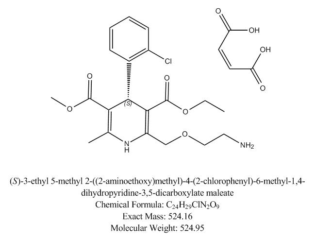 馬來酸左旋氨氯地平,(S)-3-ethyl 5-methyl 2-((2-aminoethoxy)methyl)-4-(2-chlorophenyl)-6-methyl-1,4-dihydropyridine-3,5-dicarboxylate maleate