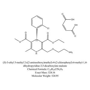 馬來酸左旋氨氯地平,(S)-3-ethyl 5-methyl 2-((2-aminoethoxy)methyl)-4-(2-chlorophenyl)-6-methyl-1,4-dihydropyridine-3,5-dicarboxylate maleate