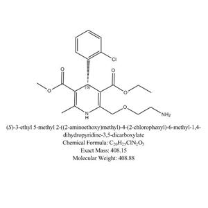 左旋(S)-氨氯地平,(S)-3-ethyl 5-methyl 2-((2-aminoethoxy)methyl)-4-(2-chlorophenyl)-6-methyl-1,4-dihydropyridine-3,5-dicarboxylate