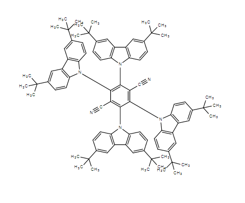 2，3，5，6-四(3,6-二叔丁基-9-咔唑基)-1，4-苯二腈,2,3,5,6-tetrakis(3,6-di-t-Butylcarbazol-9-yl)-1,4-dicyanobenzene