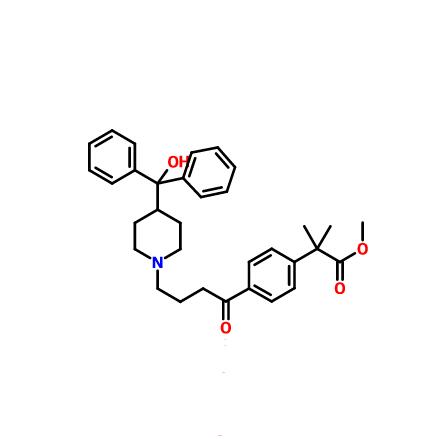 2-[4-[4-[4-(羟基二苯甲基)-1-哌啶基]-1-氧代丁基]苯基]-2,2-二甲基乙酸甲酯,Methyl-4-4(4-hydroxy diphenyl-methyl)-piperidine-1-oxobutyl-2-2-dimethyl phenyl