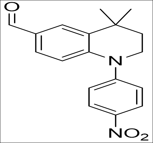 4,4-二甲基-1-（4-硝基苯基）-1,2,3,4-四氢喹啉-6-甲醛,4,4-dimethyl-1-(4-nitrophenyl)-1,2,3,4-tetrahydroquinoline-6-carbaldehyde