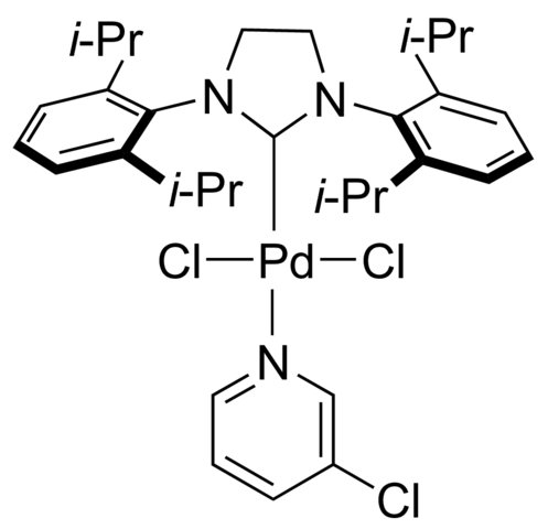 PEPPSI(TM)-SIPR 催化剂,DICHLORO-[1,3-BIS(DIISOPROPYLPHENYL)-2-IMIDAZOLIDINYLIDENE]-(3-CHLOROPYRIDYL)PALLADIUM(II)