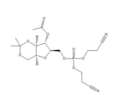 4-O-乙酰基-2,5-脱水-1,3-O-异丙亚基-6-[二(2-氰基乙基)磷酰]-D-山梨糖醇,4-O-ACETYL-2,5-ANHYDRO-1,3-O-ISOPROPYLIDENE-6-[BIS(2-CYANOETHYL)PHOSPHORYL]-D-GLUCITOL