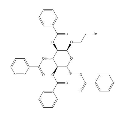 (2R,3R,4S,5R,6S)-2-((benzoyloxy)methyl)-6-(2-bromoethoxy)tetrahydro-2H-pyran-3,4,5-triyl tribenzoate,(2R,3R,4S,5R,6S)-2-((benzoyloxy)methyl)-6-(2-bromoethoxy)tetrahydro-2H-pyran-3,4,5-triyl tribenzoate