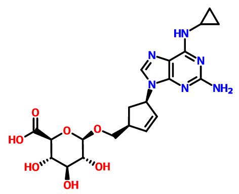 阿巴卡韦 5'-葡糖苷酸,(2S,3S,4S,5R,6R)-6-[[(1S,4R)-4-[2-amino-6-(cyclopropylamino)purin-9-yl]cyclopent-2-en-1-yl]methoxy]-3,4,5-trihydroxyoxane-2-carboxylic acid