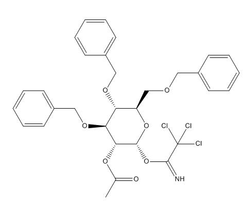 3,4,6-三-O-(苯基甲基)-ALPHA-D-吡喃葡萄糖 2-乙酸酯 1-(2,2,2-三氯亚氨乙酸酯),2-O-Acetyl-3,4,6-tri-O-benzyl-a-D-mannopyranosyl trichloroacetimidate