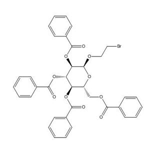 (2R,3R,4S,5R,6S)-2-((benzoyloxy)methyl)-6-(2-bromoethoxy)tetrahydro-2H-pyran-3,4,5-triyl tribenzoate,(2R,3R,4S,5R,6S)-2-((benzoyloxy)methyl)-6-(2-bromoethoxy)tetrahydro-2H-pyran-3,4,5-triyl tribenzoate