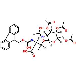 乙酰氨基葡萄糖苏氨酸,FMOC-L-THR(BETA-D-GLCNAC(AC)3)-OH