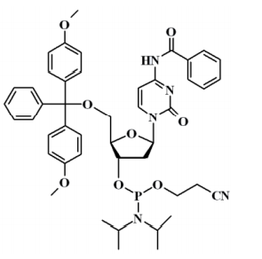 5'-O-(4,4'-二甲氧基三苯基)-N4-苯甲酰基-2'-脱氧胞苷-3'-(2-氰乙基-N,N-二异丙基)亚磷酰胺,5'-O-(4,4'-Dimethoxytrityl)-N4-benzoyl-2'-deoxycytidine-3'-(2-cyanoethyl-N,N-diisopropyl)phosphoramidite