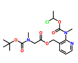 艾沙康唑側鏈中間體1,Glycine, N-[(1,1-diMethylethoxy)carbonyl]-N-Methyl-, [2-[[(1-chloroethoxy)carbonyl]MethylaMino]-3-pyridinyl]Methyl ester