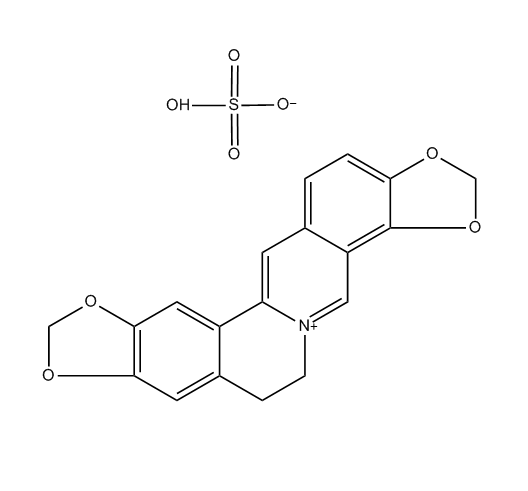 硫酸黄连碱,Coptisine sulfate;Bis[1,3]benzodioxolo[5,6-a :4′,5′-g]quinolizinium,6,7-dihydro-,sulfate (1:1)