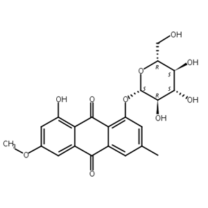 大黄素甲醚-1-O-β-D-葡萄糖苷,Physcion 1-O-β-D-glucoside