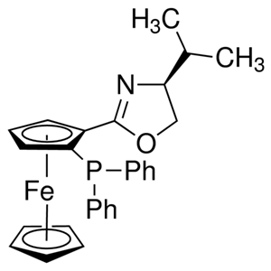 (S)-1-(二苯基膦基)-2-[(S)-4-异丙基恶唑啉-2-基]二茂铁,(S)[(Sp)-2-(Diphenylphosphino)ferrocenyl]-4-isopropyloxazoline