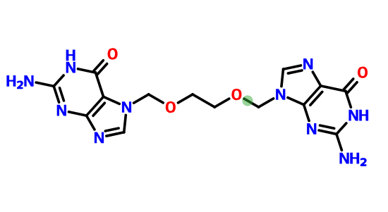 阿昔洛韦EP杂质I,Acyclovir Impurity I: 7,9'-[Ethylene-bis(oxymethylene)] Bis (2-amino-1-9-dihydro-6H-purin-6-one)