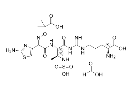 氨曲南雜質(zhì)08,Nw-((2S,3S)-2-((Z)-2-(2-aminothiazol-4-yl)-2-(((2-carboxypropan- 2-yl)oxy)imino)acetamido)-3-(sulfoamino)butanoyl)-L-arginine compound with formic acid (1:1)