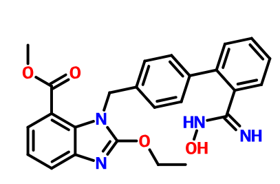 1-[(2'-(羟基脒基)[1,1-联苯基]-4-基)甲基]-2-乙氧基-1H-苯并咪唑-7-甲酸甲酯,(Z)-Methyl 2-ethoxy-3-((2'-(N'-hydroxycarbaMiMidoyl)biphenyl-4-yl)Methyl)-3H-benzo[d] iMidazole-4-carboxylate
