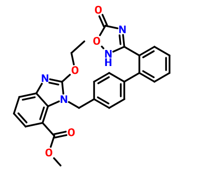 1-[(2'-[(乙氧羰基)氧基]脒基)[1,1-联苯基]-4-基)甲基]-2-乙氧基-1H-苯并咪唑-7-甲酸甲酯,1H-BenziMidazole-7-carboxylic acid, 1-[[2'-(2,5-dihydro-5-oxo-1,2,4-oxadiazol-3-yl)[1,1'-biphenyl]-4-yl]Methyl] -2-ethoxy-, Methyl ester